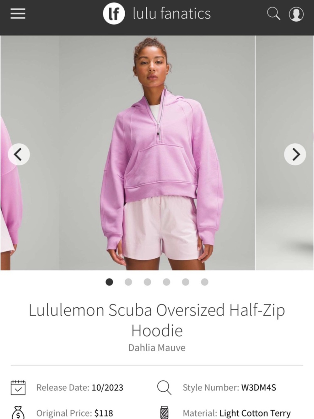 lululemon athletica Oversized Half-Zip Hoodie in Dahlia Mauve